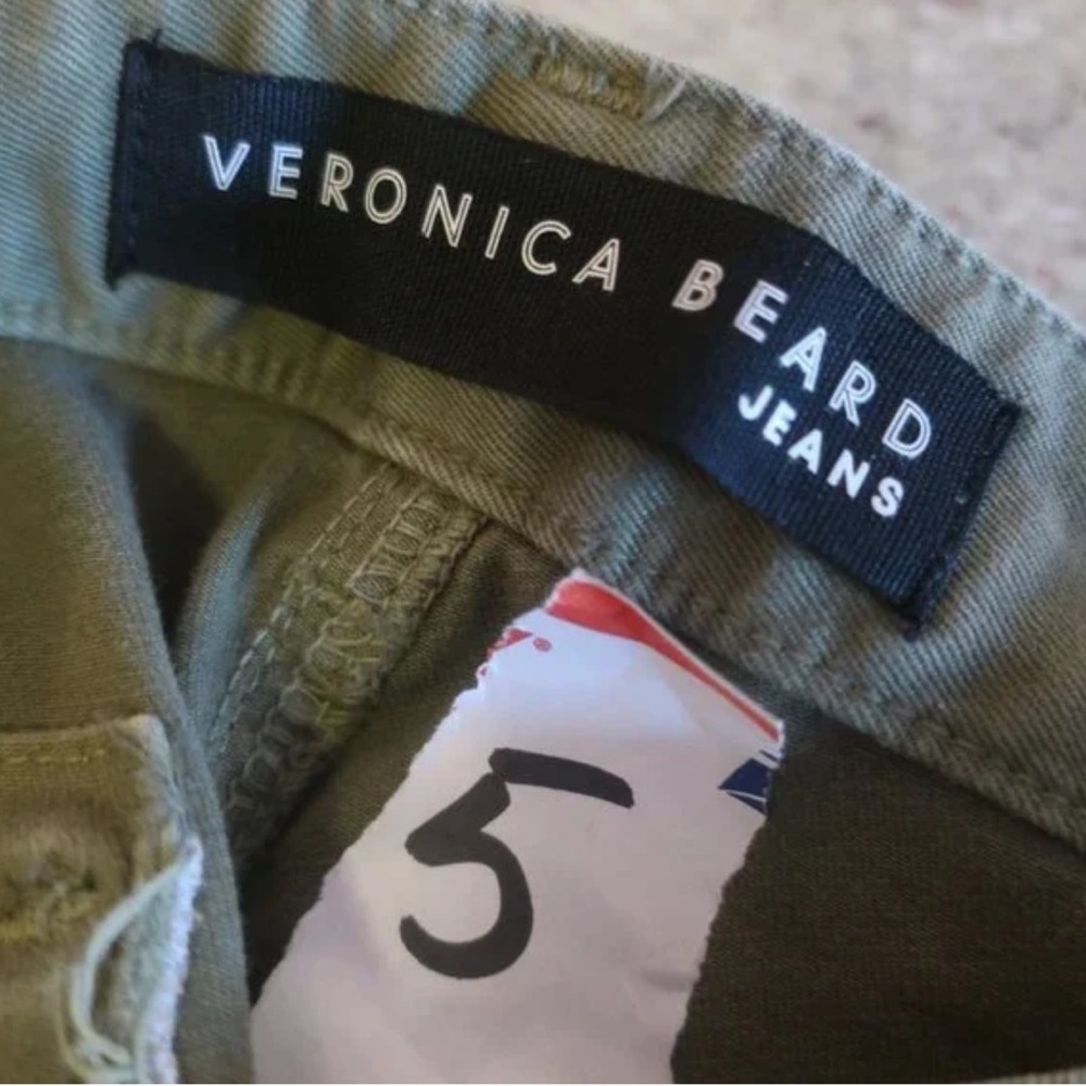 Veronica Beard Adrina Skinny Utility Ankle Jeans w/ Waist Tabs Olive Green 25 - Picture 7 of 13